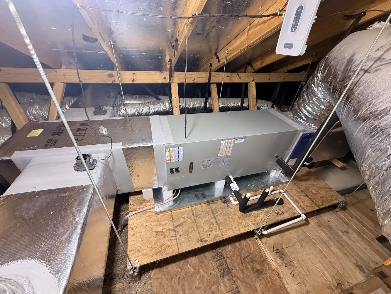 An attic air handler with a smart control